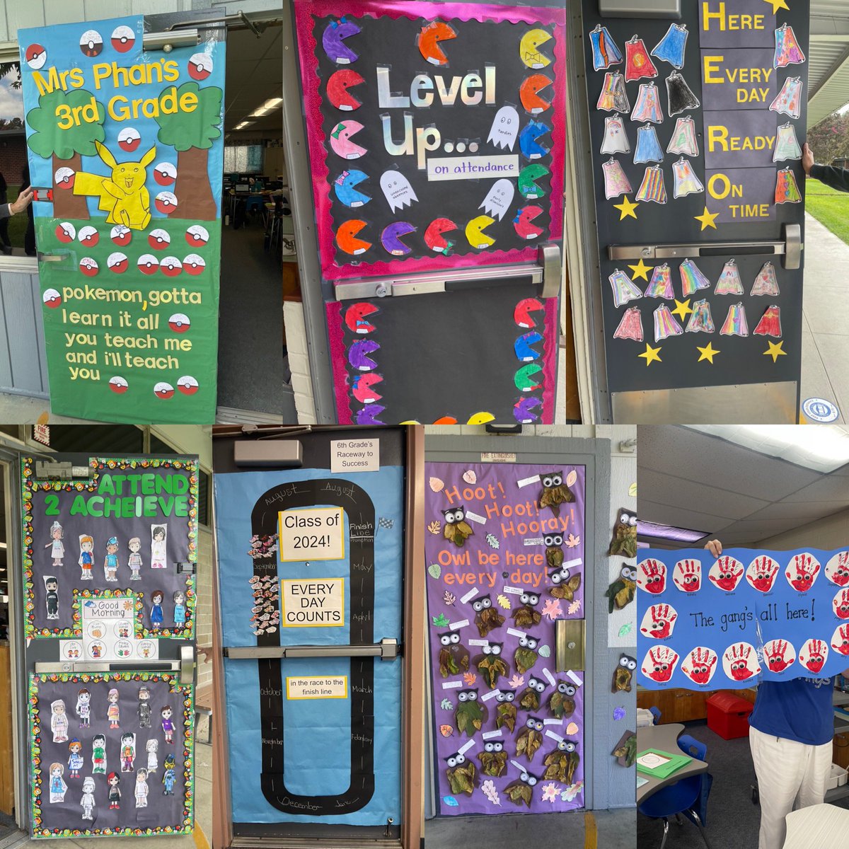 For September we did a Door Decorating Attendance Awareness challenge. Congratulations to our winners! Mrs. Phan and Mrs. Reaza for earning a popsicle party! <a href="/PomonaUnified/">Pomona Unified School District</a> <a href="/GoldenSprinPUSD/">Golden Springs Elementary</a>