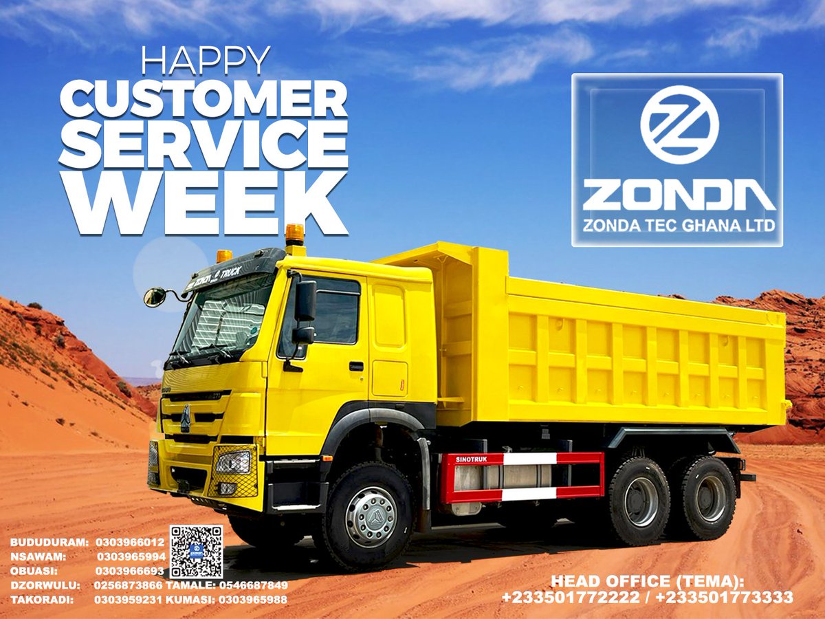 Zondatecghana's tweet photo. HAPPY CUSTOMER SERVICE WEEK TO ALL OUR CHERISHED CLIENTS. ZONDA TEC, THE BEST 💪🎉.
Contact us at +233501772222 or +233501773333 for more products and services.
Follow our page for more products @Zondatecgh . https://t.co/sPAJ0YcIvi