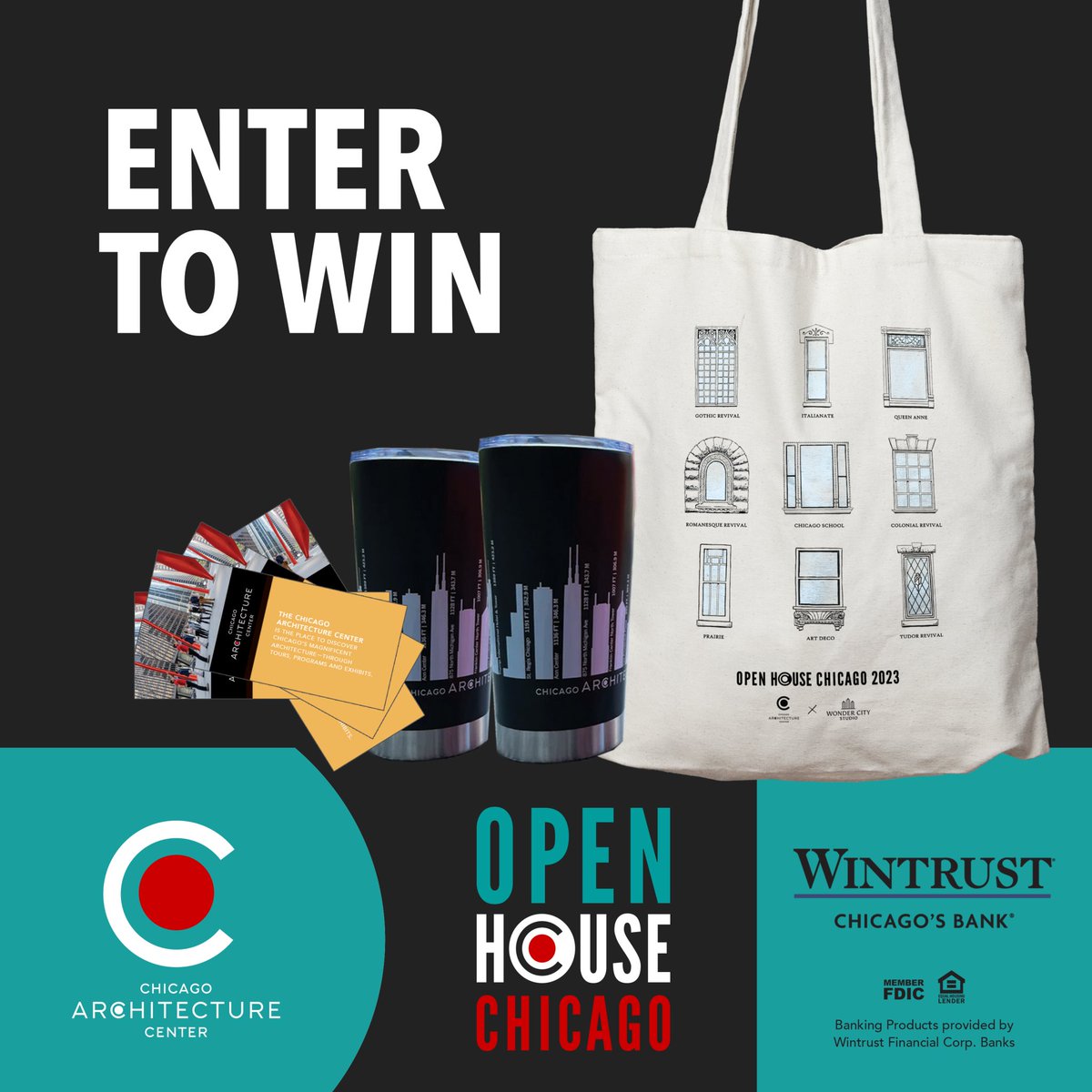 Win a VIP Experience for Open House Chicago Oct 14-15! From @chiarchitecture + @wintrust. Tag a friend to be entered to win: 🏆 CAC membership 🏆 CAC walking tour passes 🏆 Fabulous merch ⭐  TOTAL VALUE: $330 ⭐ 1 winner randomly selected. Contest Rules: openhousechicago.org/2023contest