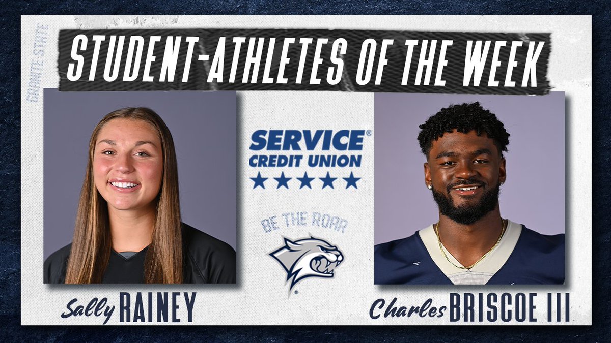 Congrats to @UNHWSOC Sally Rainey and @UNH_Football Charles Briscoe III for being named the @Servicecu Student-Athletes of the Week on Oct. 2!! Press Release ➡️ bit.ly/3ZEpeaA #BeTheRoar