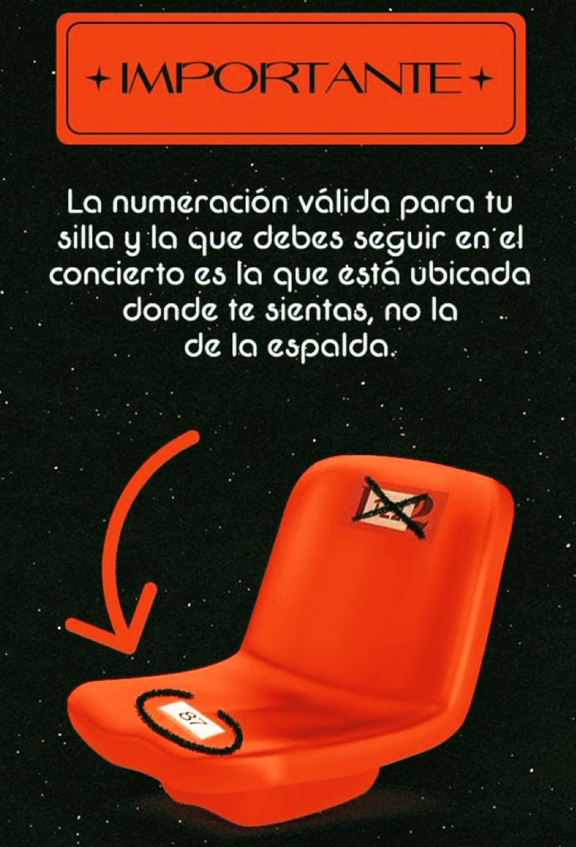 musictrendscol's tweet photo. #UPDATE: 🚨 INFORMACIÓN IMPORTANTE 🚨 

La numeración que deben seguir las personas en Graderías para el concierto de The Weeknd es la que se encuentra donde se sientan y no en el espaldar, así como lo indica la imagen 👇🏻

Demos RT para evitar complicaciones el día de mañana en la ubicación.