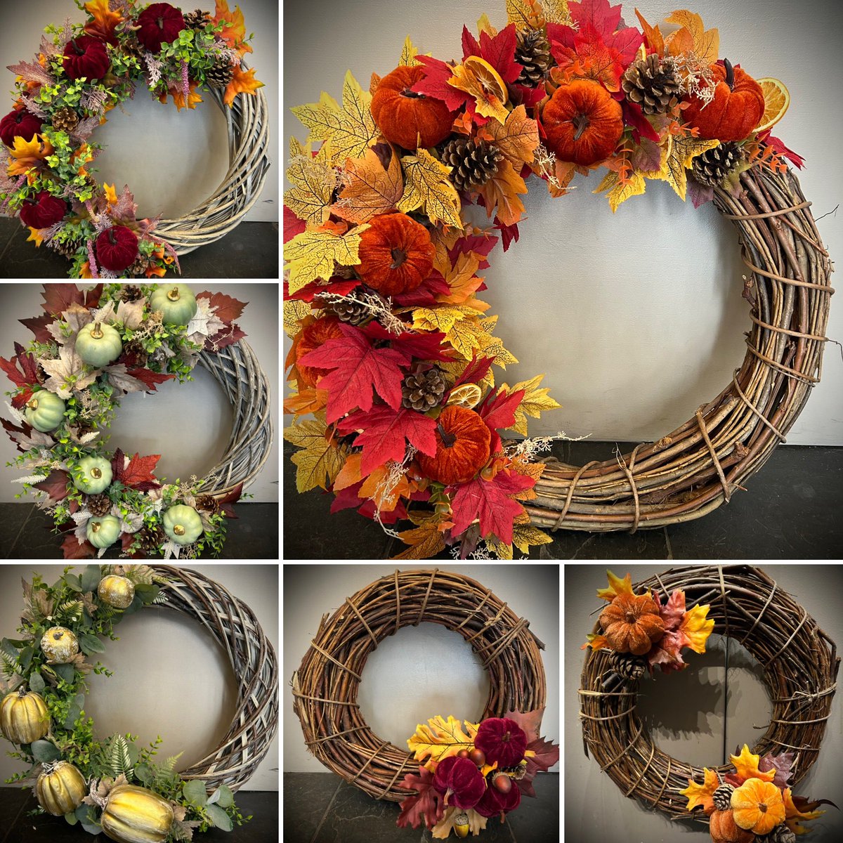 FlowerStyleMcr's tweet photo. Hello October 🍁🍂

 #autumnwreaths #autumnvibes #autumnleaves #pumpkins #pinecones #manchesterflorist #shoplocal #instocknow https://t.co/3pswJLIaRX