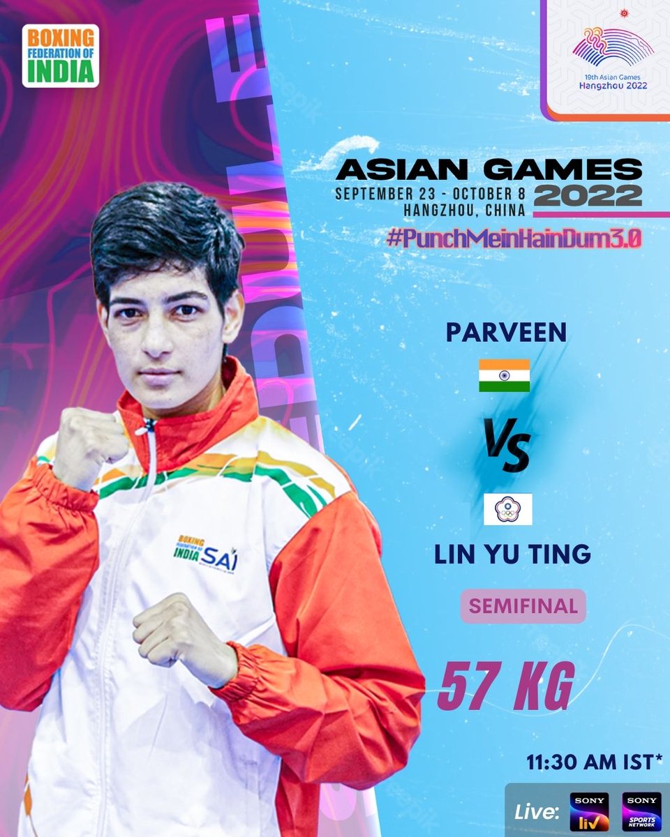 FINAL SHOWDOWN FOR LOVLINA ⚔️💥

Parveen in action for her semifinals bout 🥊💥

#PunchMeinHaiDum 3.O
#AsianGames
#Cheer4India
#Boxing