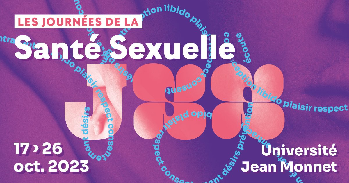 L’UJM donne rdv à ses étudiants, sur tous les campus, du 17 au 26/10 pour les Journées de la Santé Sexuelle. Avec les acteurs locaux de la santé sociale et sexuelle, les #JSS proposent ressources, écoute et conseils en toute confidentialité, animations.
-> tinyurl.com/2afs7u6f