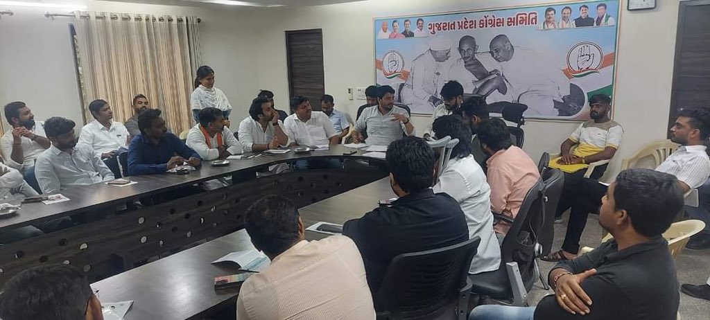 TurakAdnan's tweet photo. In the Presence of GPYC State Incharge Rajesh Sinha Ji, GPYC President Harpalsinh Chudasama ji,All State GS and Secretaries Attended Gujarat Pradesh Youth Congress State Review Executive Meeting at State Office,Paldi Ahmedabad. @rahulgandhi @srinivasiyc @mumtazpatels @abhayjotva https://t.co/EsphT4Vv0b