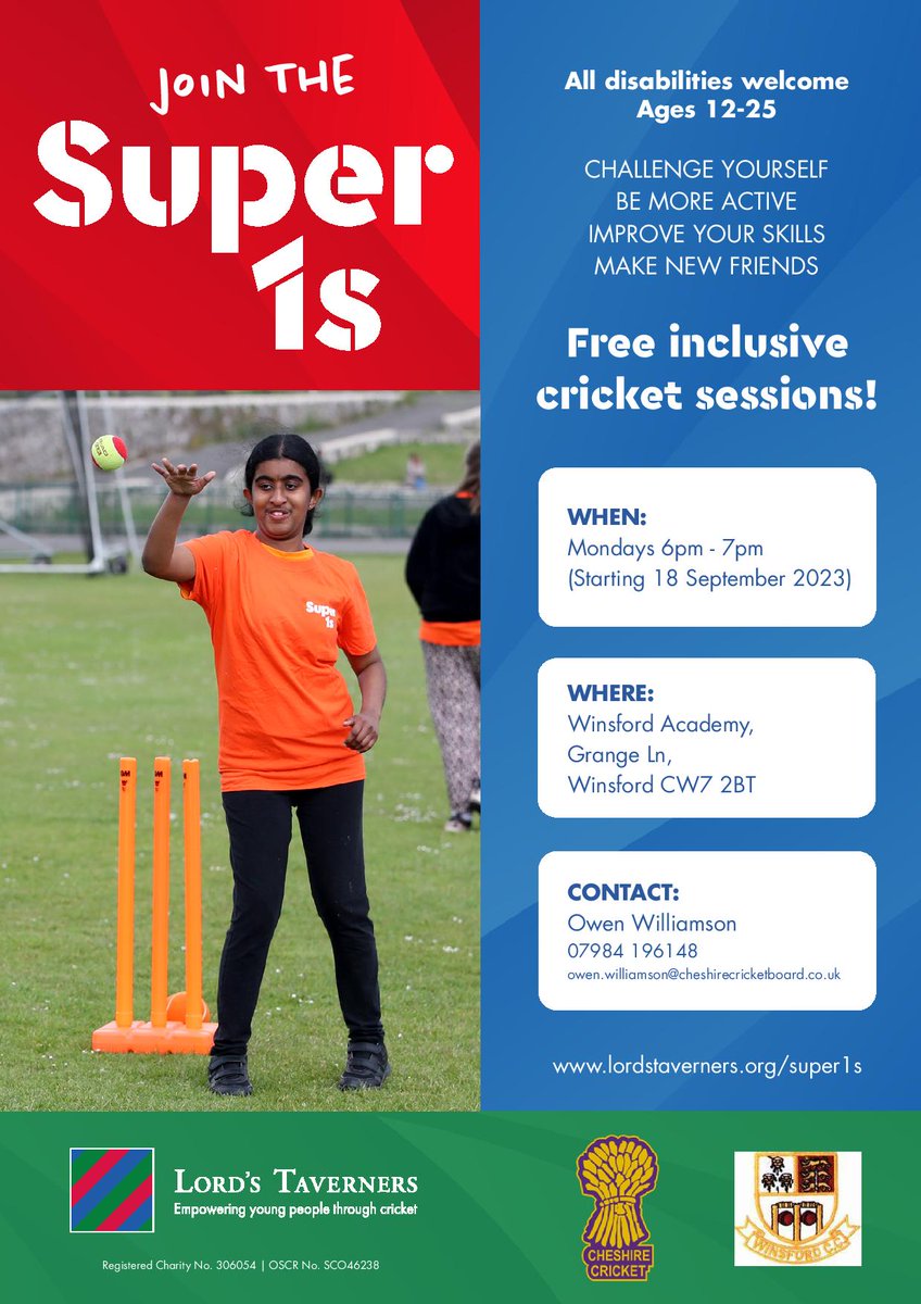 Ches_Super1s's tweet photo. Our incredible @LordsTaverners Super 1s Hubs are back in the swing of things after our Summer break. We have some exciting new Hubs Starting in the coming weeks and months in Stockport &amp; in Chester @christofidelis. All contact info on posters below @ActiveCheshire @ChesterSSP https://t.co/cm5crEXoch