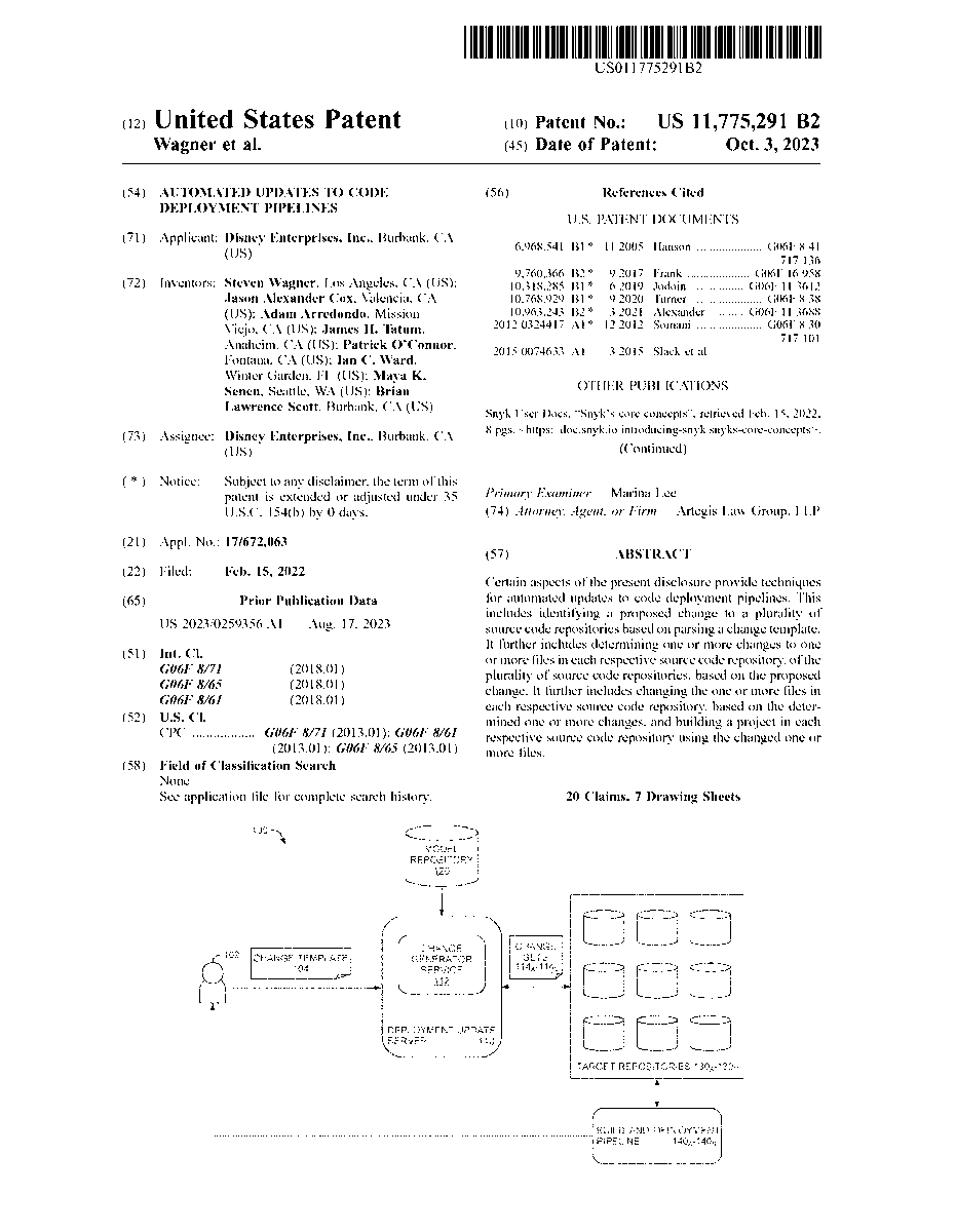 Jason A Cox (@jasonacox) on Twitter photo Super excited to get our SRE team's first patent! "Automated updates to code deployment pipelines" image-ppubs.uspto.gov/dirsearch-publ… Congrats Steve, Adam, James, <a href="/dontrebootme/">Patrick O'Connor</a> , Ian, Maya, and <a href="/brainscott/">Brian Scott</a> ! Super excited to get our SRE team's first patent! "Automated updates to code deployment pipelines" image-ppubs.uspto.gov/dirsearch-publ… Congrats Steve, Adam, James, <a href="/dontrebootme/">Patrick O'Connor</a> , Ian, Maya, and <a href="/brainscott/">Brian Scott</a> !