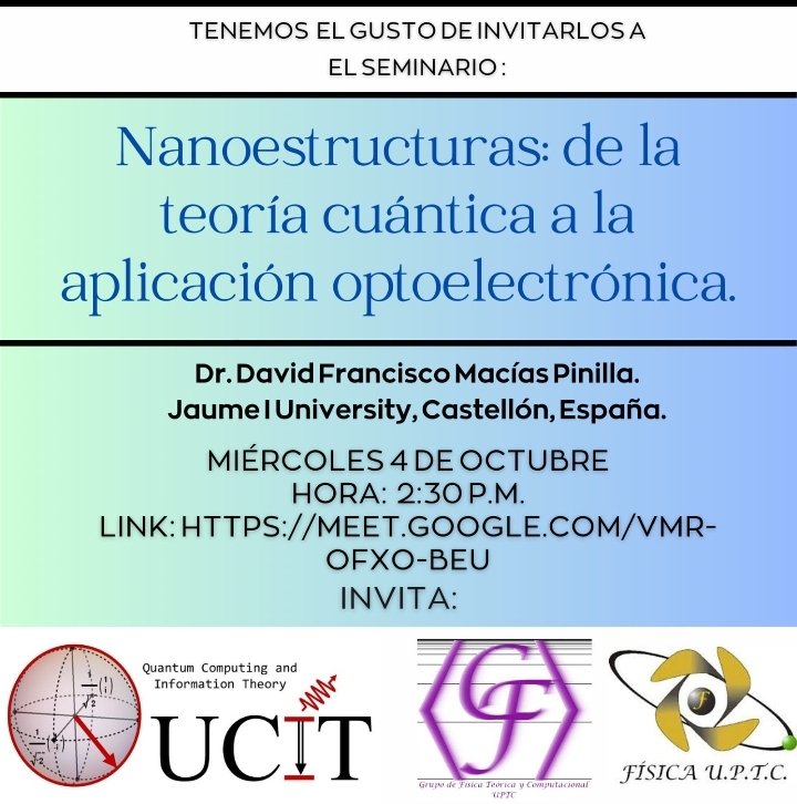 dalcon1's tweet photo. Mañana tendré el honor de presentar un seminario sobre el trabajo realizado durante mi Doctorado en Ciencias de la @UJIuniversitat.
Agradezco a la escuela de Física @UPTCoficial por la invitación y la oportunidad de compartir mi investigación. https://t.co/VT0BxgcGXC