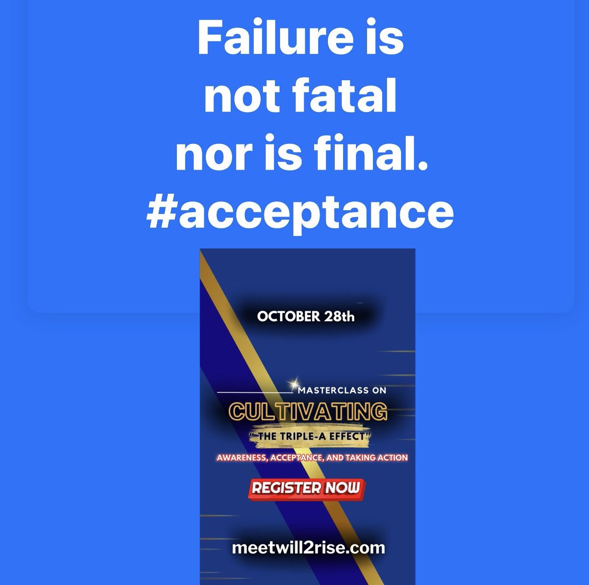 🤔Have you accepted that things didn't happen to you but for you?

👉Click on the link in the comment to sign up for my masterclass on Building Emotional Strength.

🙌I can't wait to see you all on October 28th 

#Masterclass #awareness #acceptance #TakingActionaction #will2rise