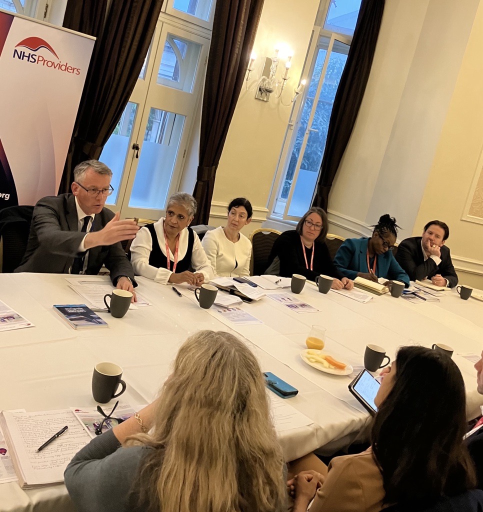 NHSProviders's tweet photo. We had a full house at our #CPC23 #NHS capital funding roundtable.🗣️

Key themes included the importance of capital funding across the sector including primary care, community and mental health plus having the right resources for patients and staff.🏥

➡️https://t.co/4IHeP4fzL9 https://t.co/qTnpBepqXS