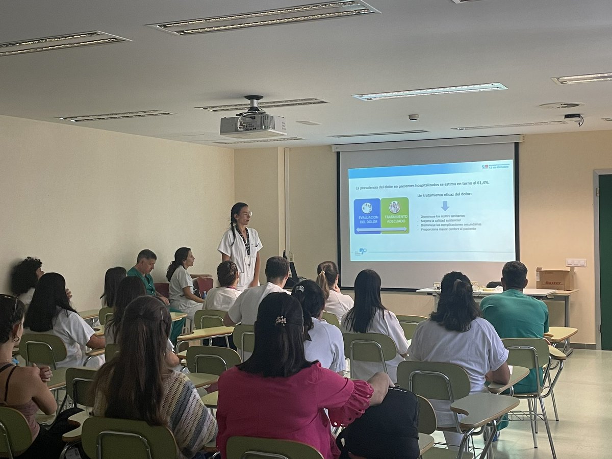 alendmes's tweet photo. Es importante formar a los profesionales para llegar a ser mejores… El reciclaje sobre la valoración y el manejo del dolor en los pacientes hospitalizados vital para seguir aplicando unos #cuidados excelentes
#somosdel12 #el12enfuturo #Hospital12deOctubre https://t.co/RnyqaLrPLe