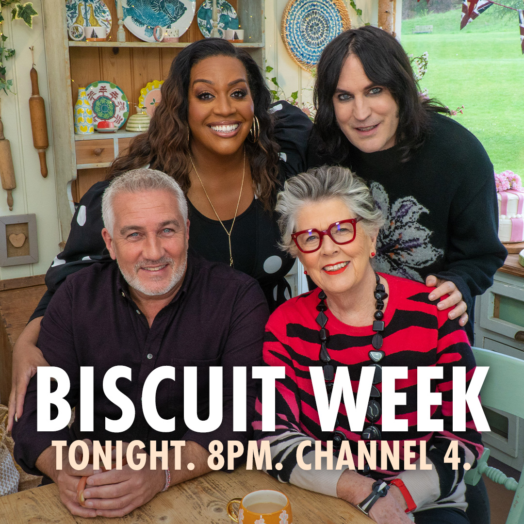 They've been a wafer so long! Join Paul, Prue, Noel and Alison for Biscuit Week on <a href="/Channel4/">Channel 4</a> tonight. #GBBO