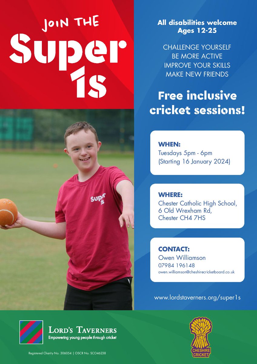 Our incredible @LordsTaverners Super 1s Hubs are back in the swing of things after our Summer break. We have some exciting new Hubs Starting in the coming weeks and months in Stockport & in Chester @christofidelis. All contact info on posters below @ActiveCheshire @ChesterSSP