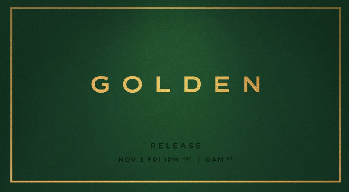 .<a href="/BTS_twt/">방탄소년단</a> Jungkook's solo album "GOLDEN" will be released Friday, November 3!

“GOLDEN” is an album inspired by the golden moments of Jungkook, the golden maknae of BTS and a solo artist.
The album features a total of 11 tracks, including the previously released digital singles