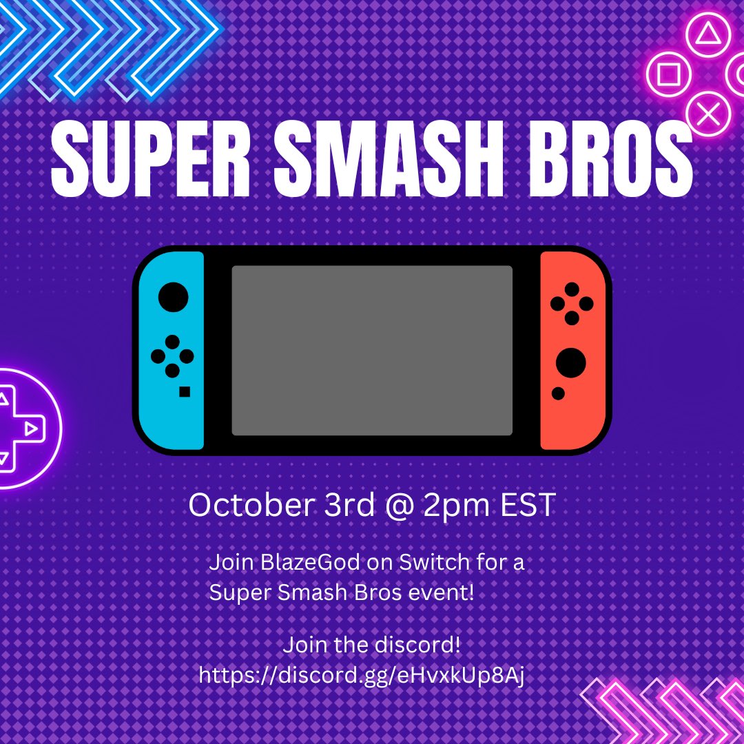 CommunityUga's tweet image. Today we have 

Super Smash Brothers Tournament at 2pm on switch hosted by BlazeGod

And

Prison Escape hosted by Daddy_moon00 at 8:30pm EST