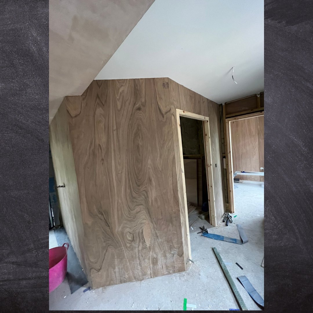 The specification for most of the walls on this project is decorative ply, because it's not due to be painted.

#interiordesign
#architecture
#realestate
#builder
#house
#construction
#builders
#building
#design
#renovation
#interior
#home
#x