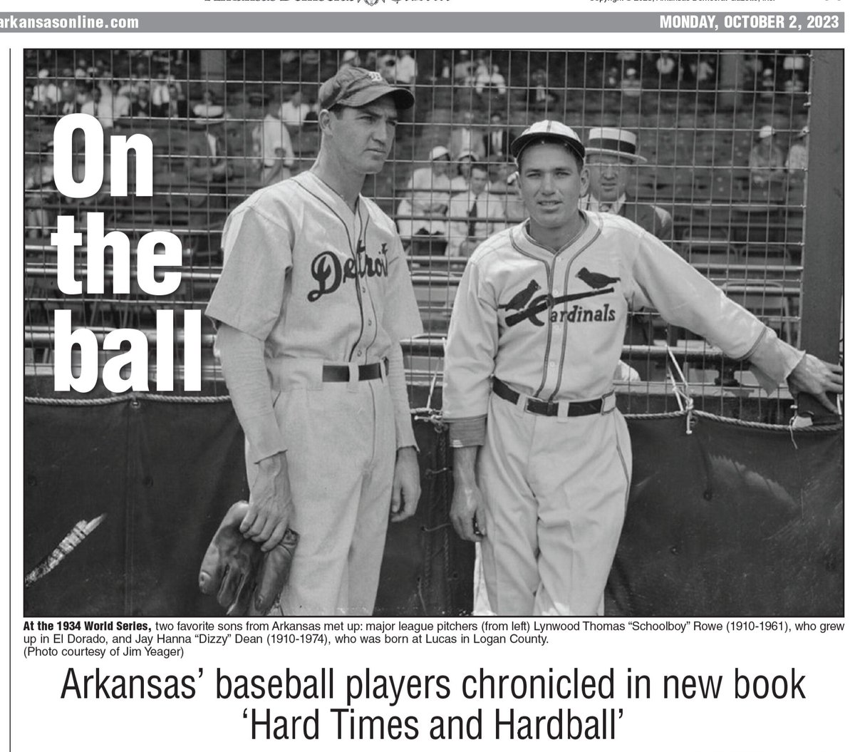 jimyeager's tweet photo. A book review in the Democrat-Gazette, and upcoming events in Ozark, Clarksville, and a World Series special presentation at Arkansas Tech. I am looking forward to seeing you.https://t.co/YGQEH4nIPW https://t.co/pnOjp8fdKK