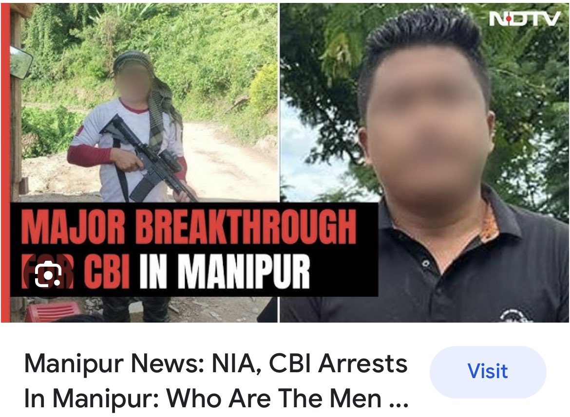 TheBlueHills49's tweet image. Top Intelligence and Investigating agencies of India exposing #transnational Terrorist activities in #Manipur 

The current endeavour of the NIA and CBI in arresting and identifying #TransNationalTerrorist is monumental in understanding the #ManipurViolence 

In this India’s