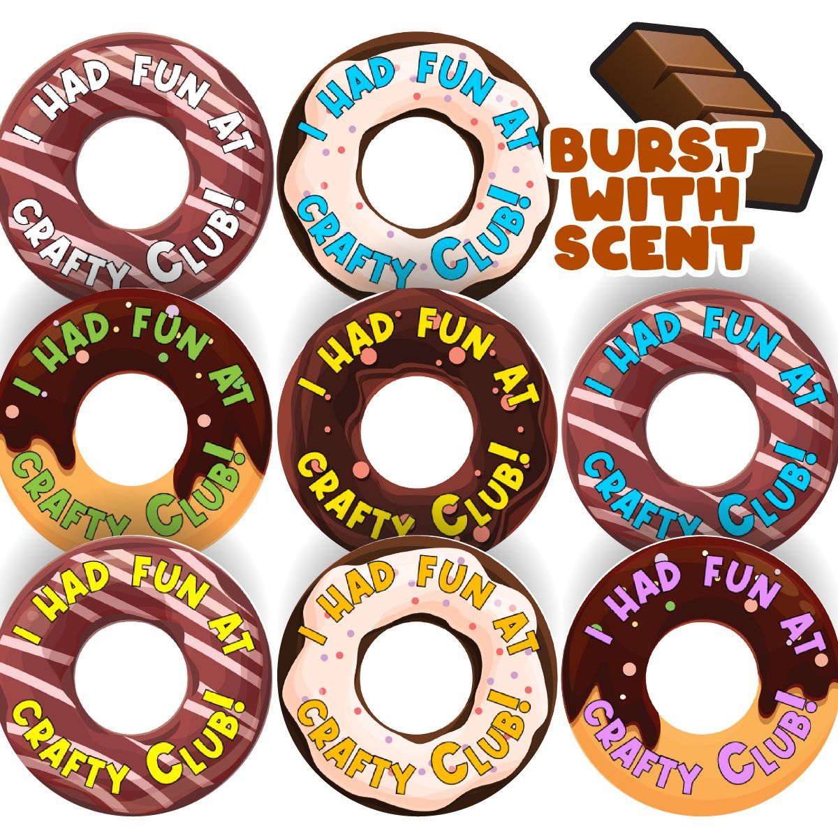 🍩  New 🍩 
Personalised Chocolate Scented Donuts

And don't forget.....15% off ALL non-personalised stickers - THIS WEEK only - buff.ly/41FYben
#rewardstickers #stickershop #stickerrewards #stickerlove #Rewards #RewardSystem #schoolstickers #ukteachers #teacherstickers