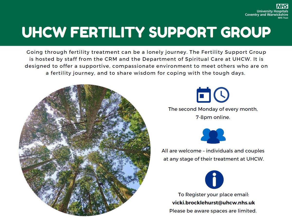 We are thrilled to announce that our Fertility Support Group is back! 
Our next session is Monday 9th October 7-8pm, on Teams. 
This is a wonderfully supportive space for our patients to connect and share their experiences and feelings. 
To sign up, please see details below 💜
