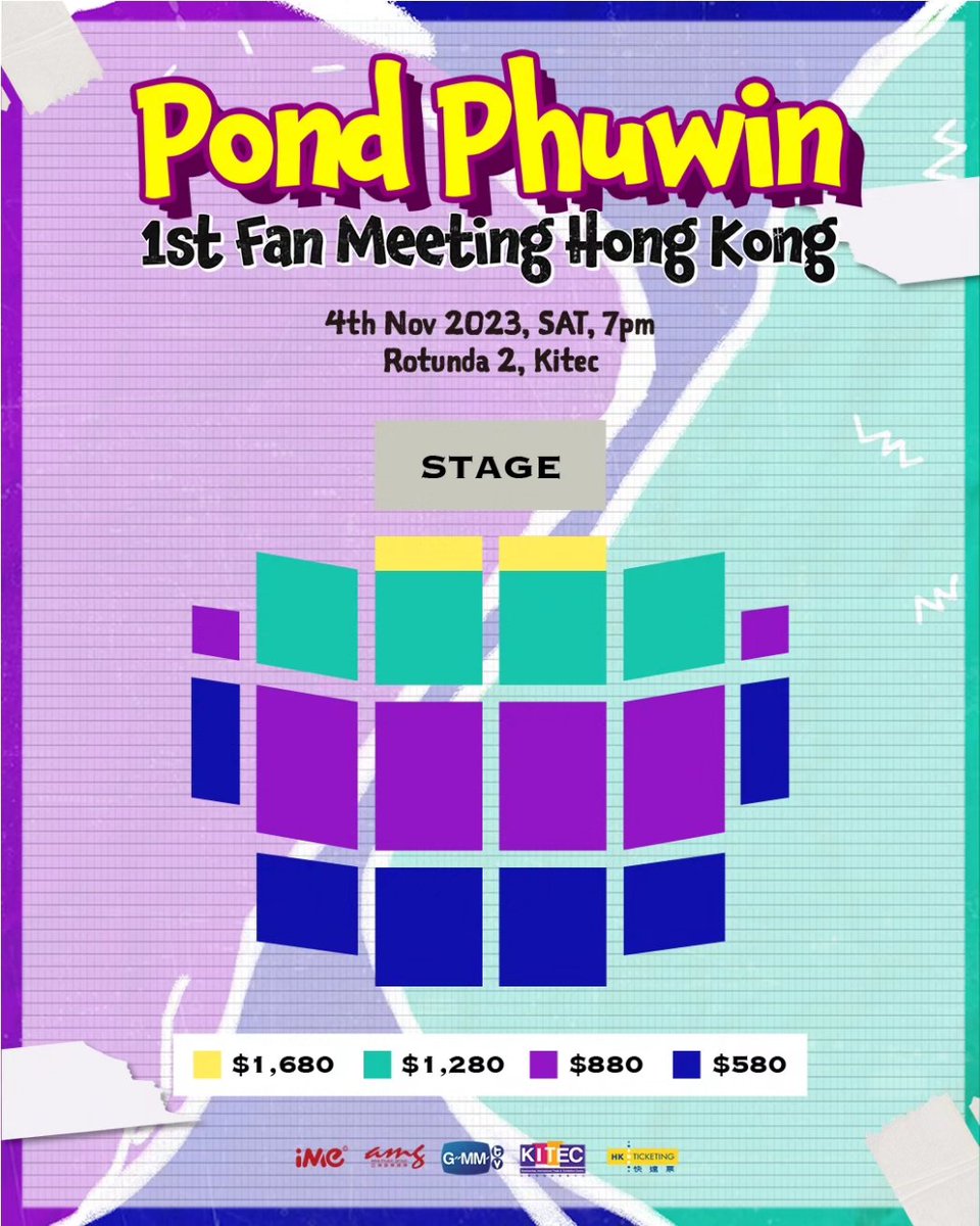 GMMTV's tweet photo. Pond Phuwin 1st Fan Meeting In Hong Kong
Pond Phuwin 終於要係11月4號嚟到香港舉行Fan Meeting！香港嘅粉絲們，你地準備好同佢地見面未啊？如果你都想同Pond Phuwin近距離接觸的話，就記得係10月4號上快達票買飛啦！

Pond Phuwin is going to hold a Fan Meeting in Hong Kong on 4th Nov! Fans in Hong Kong, are you ready to meet them? If you want to have a close interaction with Pond Phuwin, remember to get a ticket on 4th Oct on HK Ticketing!
-
Pond Phuwin 1st Fan Meeting In Hong Kong
2023.11.04 (Sun) 19:00
Rotunda 2, KITEC
HKD 1680/1280/880/580
-
公開發售 General Sale
2023.10.04 (Wed) 2 pm onwards on https://t.co/MsdcoVRL6S / +852 31 288 288
-
更多關於此活動之詳情將於稍後公佈
More details about the event will be announced soon

#PondPhuwin1stFanMeetingInHongKong #iMeGroup #iMeThailand
#AsiaMusicGroup