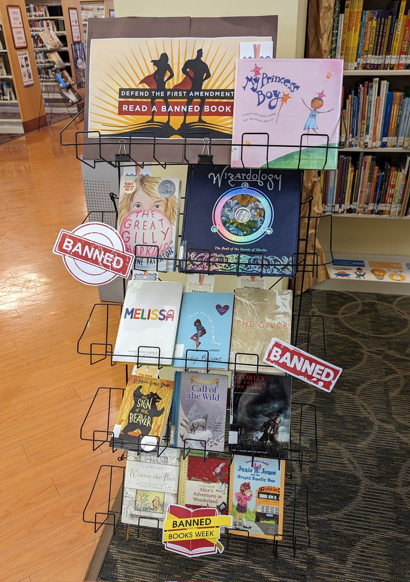 Take a picture of one of your library's #BannedBook sections and tag us in it! 
#BannedBooksWeek