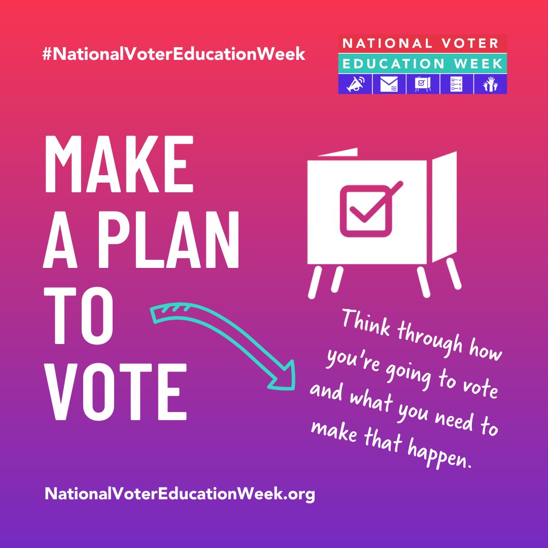 It's #NationalVoterEducationWeek! Our democracy works best when ALL eligible voters can participate. Here's how we can make the freedom to vote more inclusive: 🗳️Modernize voter registration 🗳️Improve access to in-person voting & vote-by-mail 🗳️Abolish felony disenfranchisement