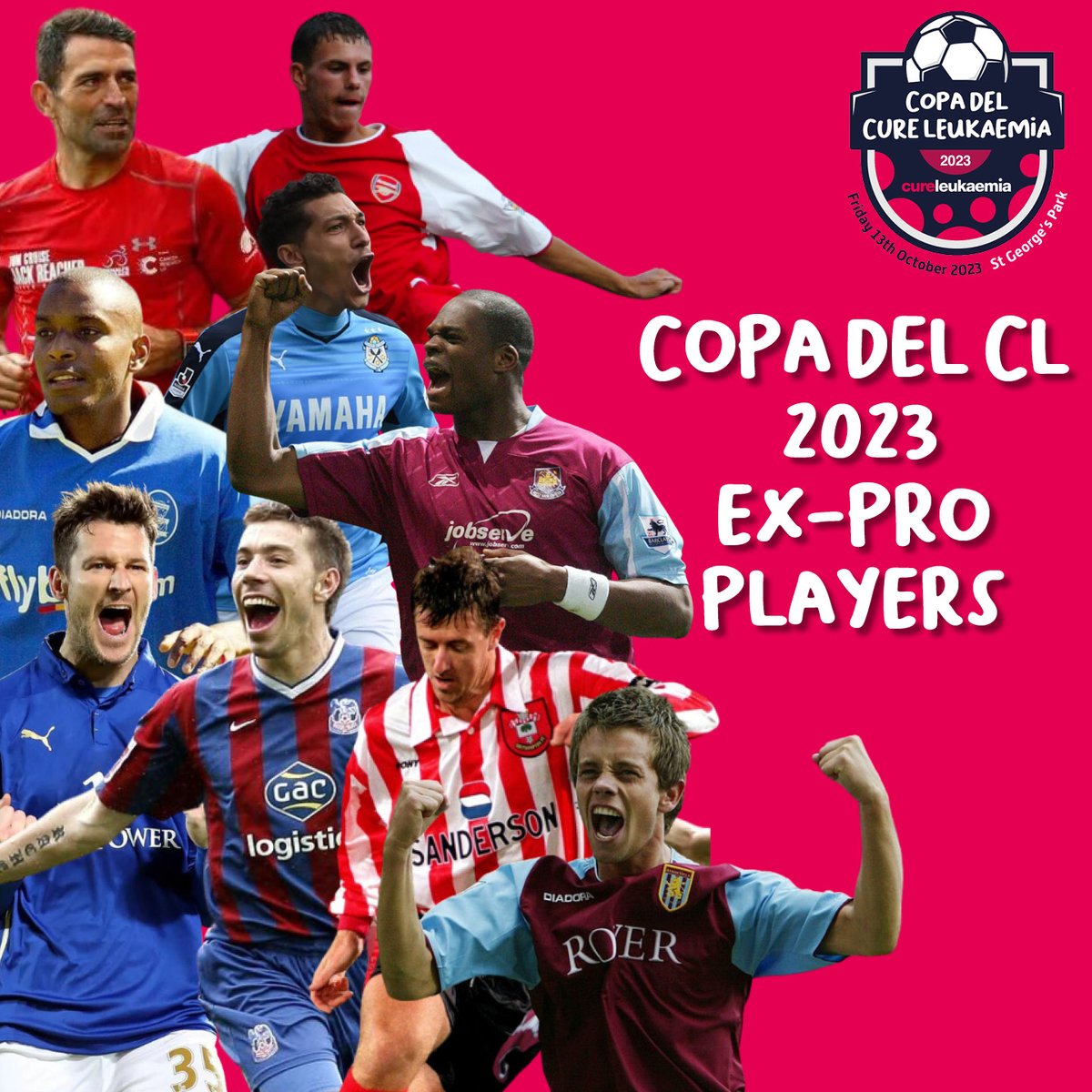 We're thrilled to introduce our Copa Del CL 2023 ex-pro line up! 🤩

We can't wait to see everyone on the pitch in just over two weeks time ⚽️💪

#copadelcl #football #copadelcureleukaemia