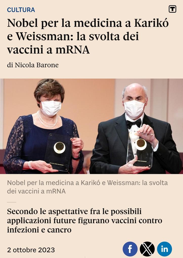 covidioti2's tweet photo. Talmente efficace questo vacc1no mRNA che devono mettersi una pezza in faccia per ritirare il Nobel 🤡🤡🤡
Ci credono moltissimo pure loro alla loro invenzione del secolo 🤣
#Buffonata https://t.co/NRoq2HnOiy