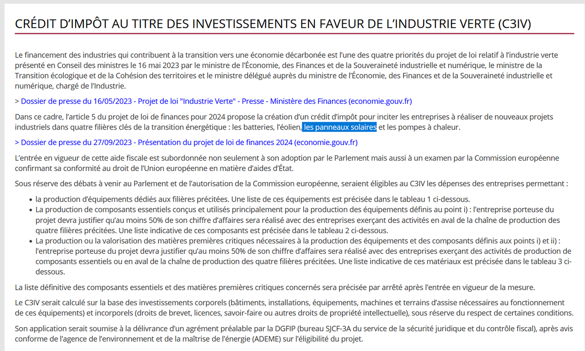 Richard_Loyen's tweet photo. Crédit d’impôt au titre des investissements en faveur de l’industrie verte en 🇫🇷 #C3IV, le solaire thermique ♨️☀️ injustement exclu du dispositif ! Pas assez verte, la calorie solaire ? 🤔 Cela obère des investissements industriels pour la décarbonation !
https://t.co/nhT144ZjhN https://t.co/ZcbpeqBFVK