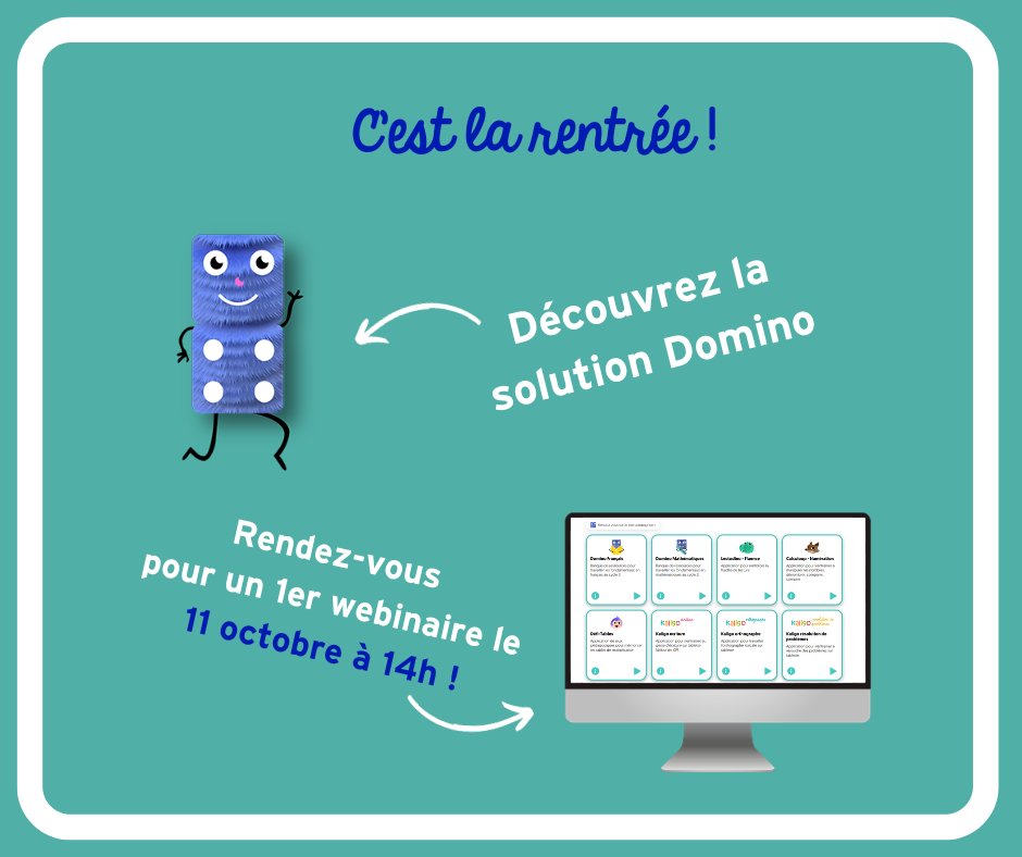 Maskott (@maskott_europe) on Twitter photo Pour tout savoir sur <a href="/DominoEducation/">Domino Éducation</a> ?
💻 Participez au webinaire dédié à la solution numérique éducative pour l’apprentissage des fondamentaux en #français et en #mathématiques #Cycle2
🗓️ RDV le 11/10 à 14h00
👋Pour s'inscrire : fr.eu.surveymonkey.com/r/GMNYQ5Z
<a href="/Edu_Num/">Éducation Numérique</a> <a href="/BelinEducation/">BelinEducation</a> Pour tout savoir sur <a href="/DominoEducation/">Domino Éducation</a> ?
💻 Participez au webinaire dédié à la solution numérique éducative pour l’apprentissage des fondamentaux en #français et en #mathématiques #Cycle2
🗓️ RDV le 11/10 à 14h00
👋Pour s'inscrire : fr.eu.surveymonkey.com/r/GMNYQ5Z
<a href="/Edu_Num/">Éducation Numérique</a> <a href="/BelinEducation/">BelinEducation</a>