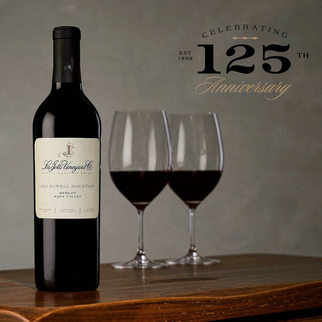 Our October Library re-release is here & is extra special. In honor of Merlot month, it's only fitting to share a taste of the 2005 vintage & the first Merlot grown, vinified, + bottled by winemaker Chris Carpenter. Add a bottle to your collection at lajotavineyardco.com/wines/125th-an….