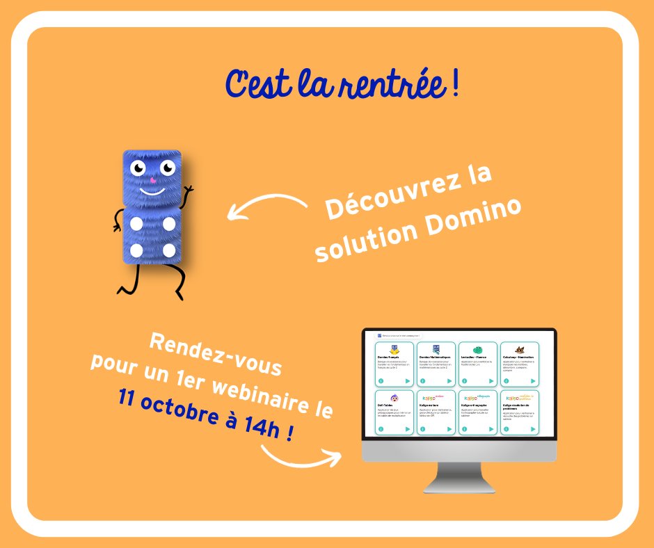 Maskott (@maskott_europe) on Twitter photo Pour tout savoir sur <a href="/DominoEducation/">Domino Éducation</a> ?
💻 Participez au webinaire dédié à la solution numérique éducative pour l’apprentissage des fondamentaux en #français et en #mathématiques #Cycle2
🗓️ RDV le 11/10 à 14h00
👋Pour s'inscrire : fr.eu.surveymonkey.com/r/GMNYQ5Z
<a href="/Edu_Num/">Éducation Numérique</a> <a href="/BelinEducation/">BelinEducation</a> Pour tout savoir sur <a href="/DominoEducation/">Domino Éducation</a> ?
💻 Participez au webinaire dédié à la solution numérique éducative pour l’apprentissage des fondamentaux en #français et en #mathématiques #Cycle2
🗓️ RDV le 11/10 à 14h00
👋Pour s'inscrire : fr.eu.surveymonkey.com/r/GMNYQ5Z
<a href="/Edu_Num/">Éducation Numérique</a> <a href="/BelinEducation/">BelinEducation</a>