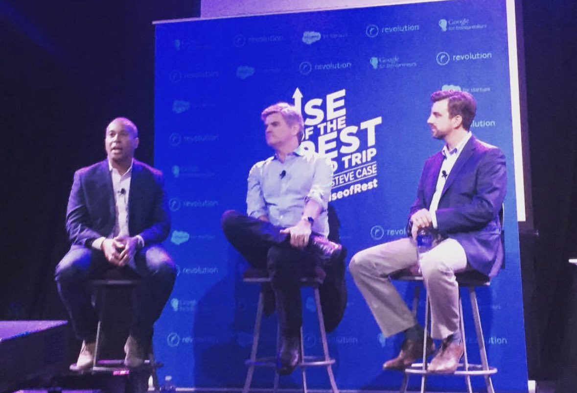 On this day in 2015, I sat down w/ @SteveCase & @DevalPatrick when they visited Portland, ME, with the @RiseOfRest tour to discuss the importance of supporting & investing in startups outside the major tech hubs.