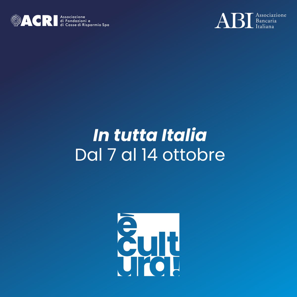 <a href="/FondazioneCRT/">Fondazione CRT</a>  partecipa a è cultura! la nuova grande manifestazione promossa da ABI e ACRI.  Scopri tutti i dettagli e prenota la tua visita consultando il palinsesto su: bit.ly/3ZDBdW2
#ècultura #èculturadavivere