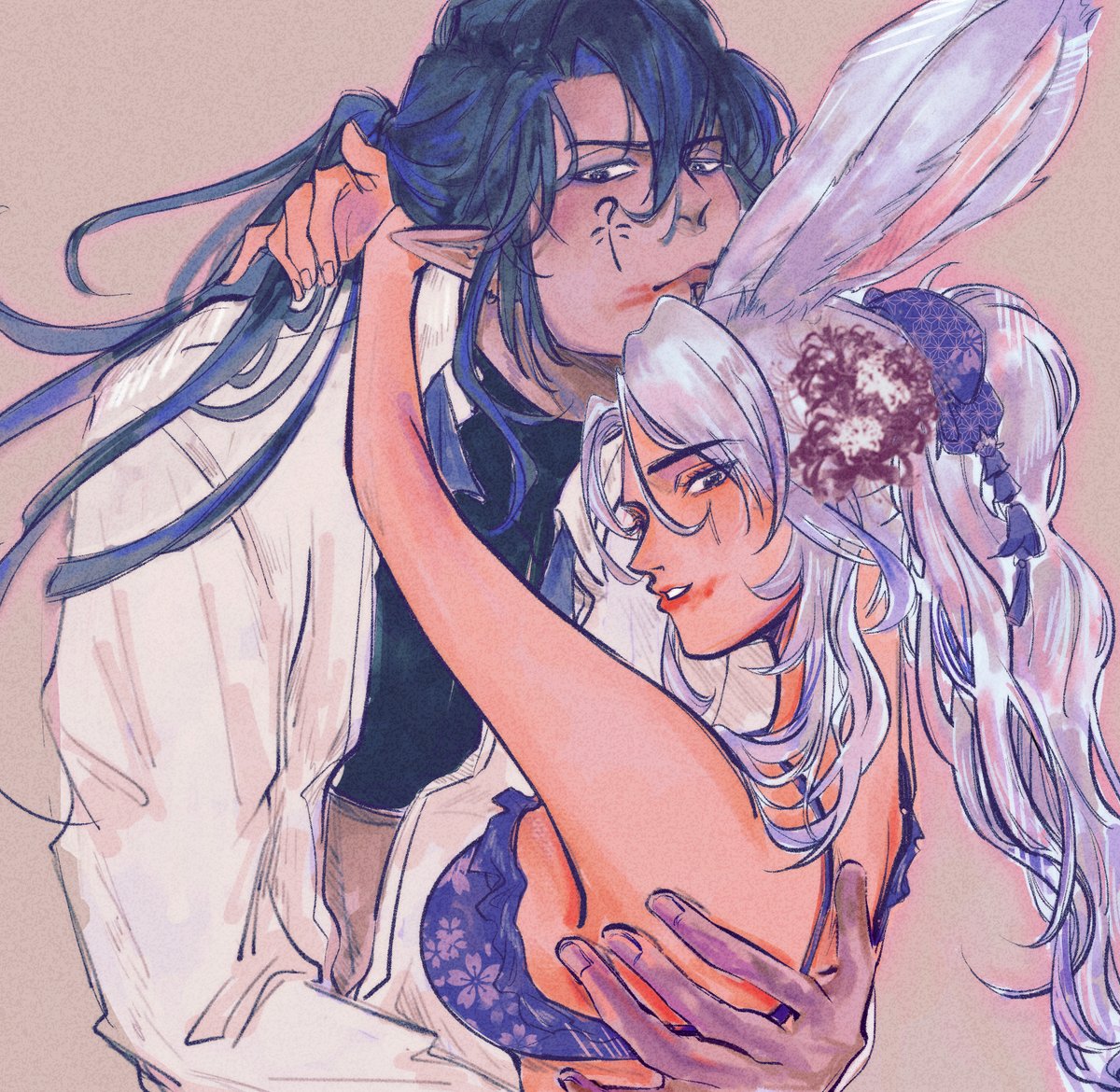 soryuuun's tweet photo. bunny girl and pathetic elf man 🥴 https://t.co/7utLigVXyD