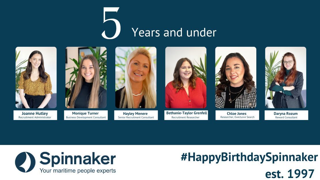 In '97 Phil Parry was the first port of call for maritime graduates looking for a job in maritime. He set up Spinnaker with his friend Steve Cox, and the rest is history. 
This month we take a look at the last 26 years and what the future holds.
#HappyBirthdaySpinnaker