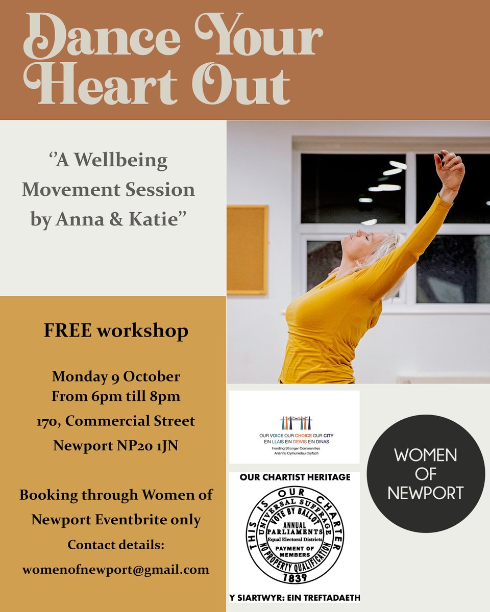More workshops! Dance your heart out is about wellbeing and movement. Heal from inside, move your body and relax🤗eventbrite.co.uk/e/dance-your-h…