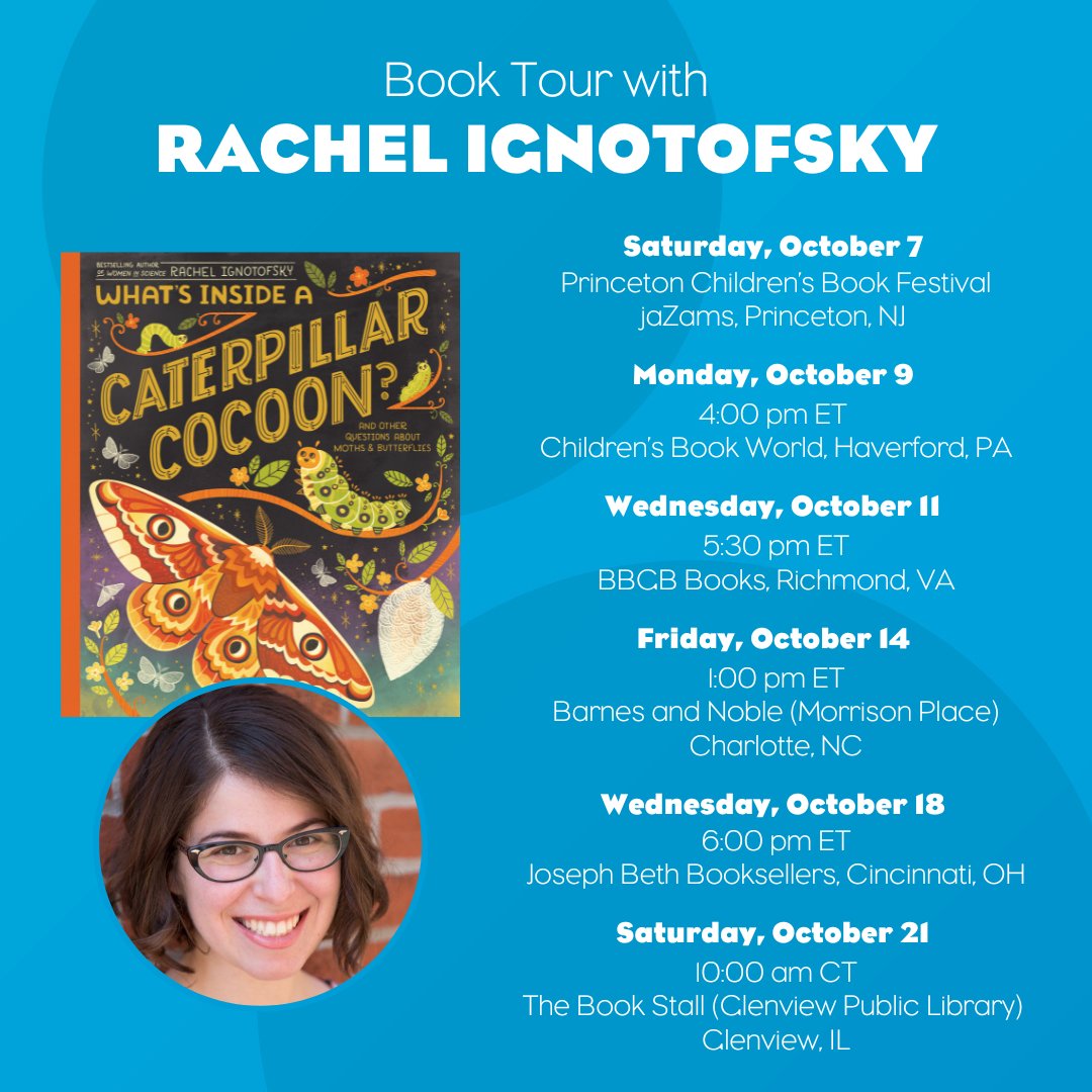 Rachel Ignotofsky is hitting the road to talk about her newest book, WHAT'S INSDE A CATERPILLAR COCOON?, with fans across the country! 🐛 See if she's stopping by a bookstore near you: bit.ly/Ignotofksy-Tour 🦋