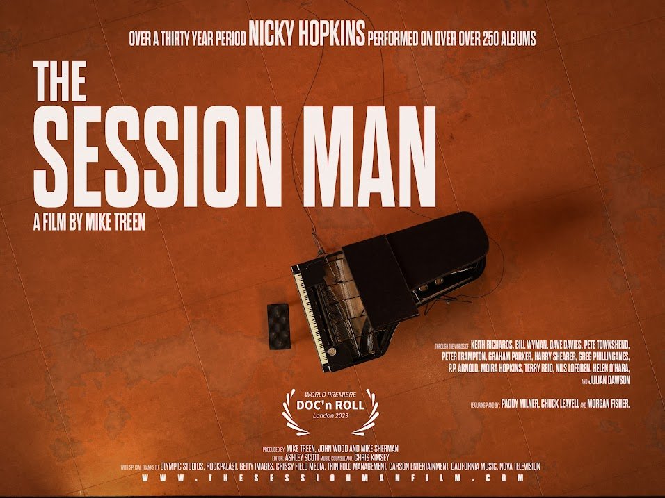 TheNickyHopkins's tweet photo. Over a thirty year period, Nicky Hopkins performed on over 250 albums | The Session Man - A film by Mike Treen https://t.co/UxZKknFvpi #NickyHopkins #TheSessionMan #docnrollfest @sessionmanfilm @docnrollfest Poster design: Rob Treen https://t.co/1SUXM9iRRI