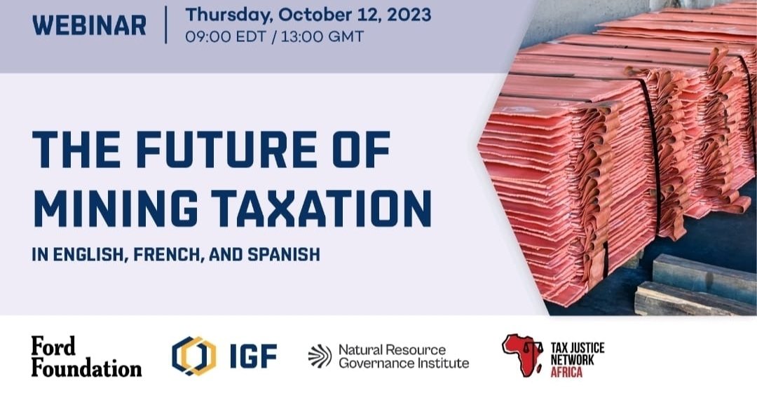 📢WEBINAR ALERT❗️

Join us next week Thursday for this important and timely discussion on the future of mining taxation.

You can register for the event here: iisd-elp.zoom.us/webinar/regist…

Looking forward to seeing you there!

#tax4dev  #TaxJustice #TaxTwitter