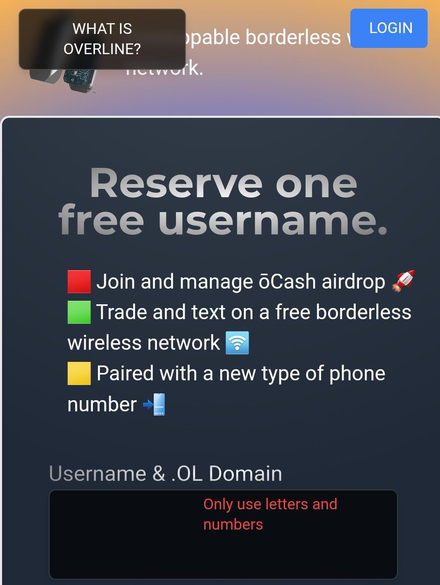 🎁🎉🎉Claim your free Username & .OL Domain! 🏃‍♂️ 👇 oca.sh/oslim.ol >Enter Username >Enter Email >Solve ReCaptcha >Reserve & Login You'll receive a confirmation email from @overlinenetwork, just click the link to sign in. Don't miss out on this opportunit🚀 #oCash #oland