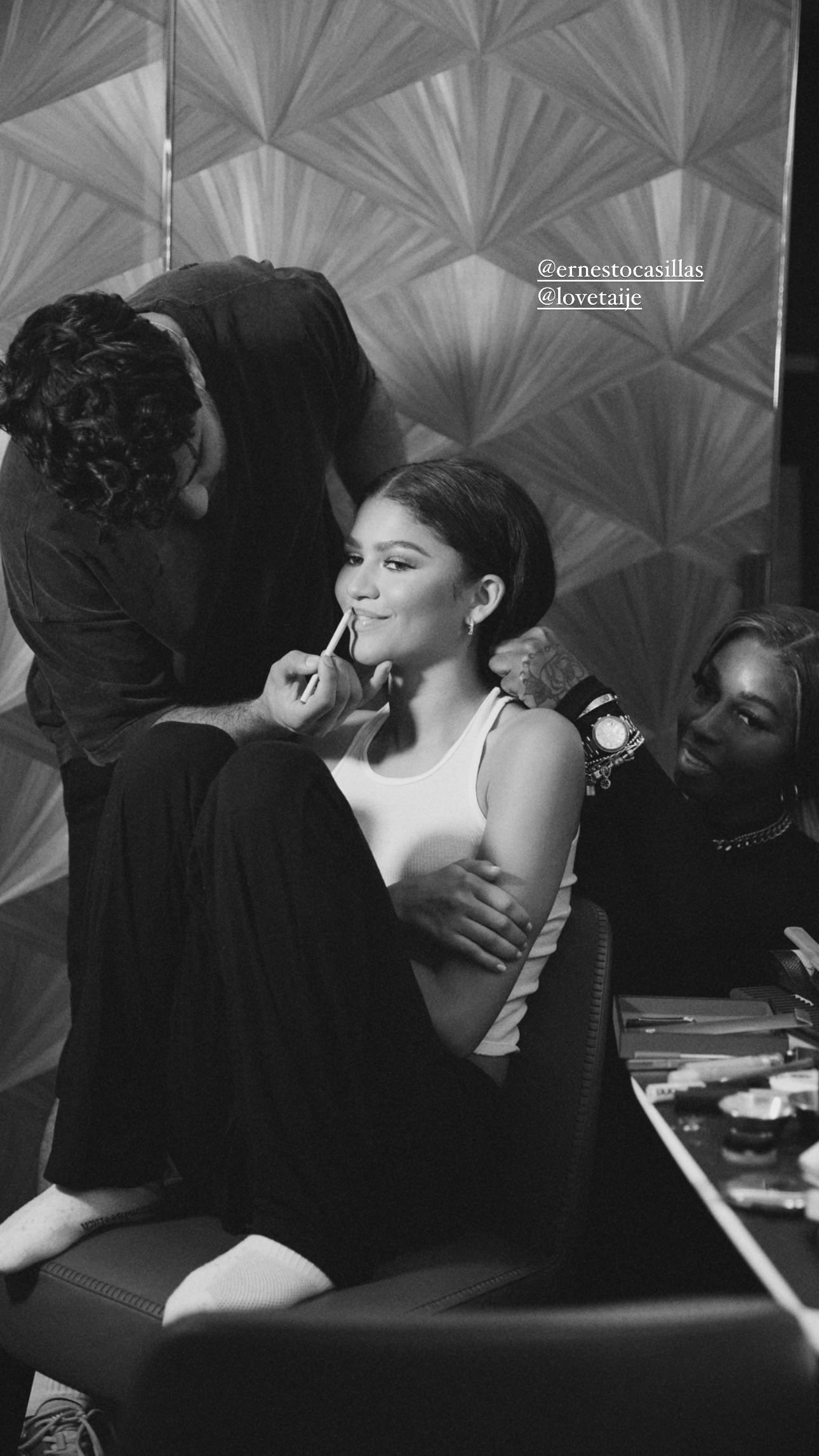 Zendaya Updates on X: Zendaya behind the scenes for Louis Vuitton, shared  on Instagram by hair stylist Antoinette H.  / X