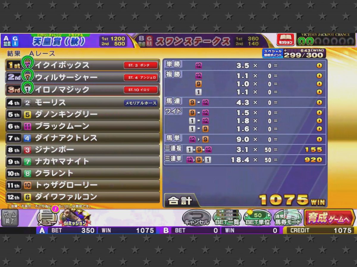 無課金でメダル1000枚over!!

この3頭しか掛けてなかった🤣

#G1classic
#コナステ