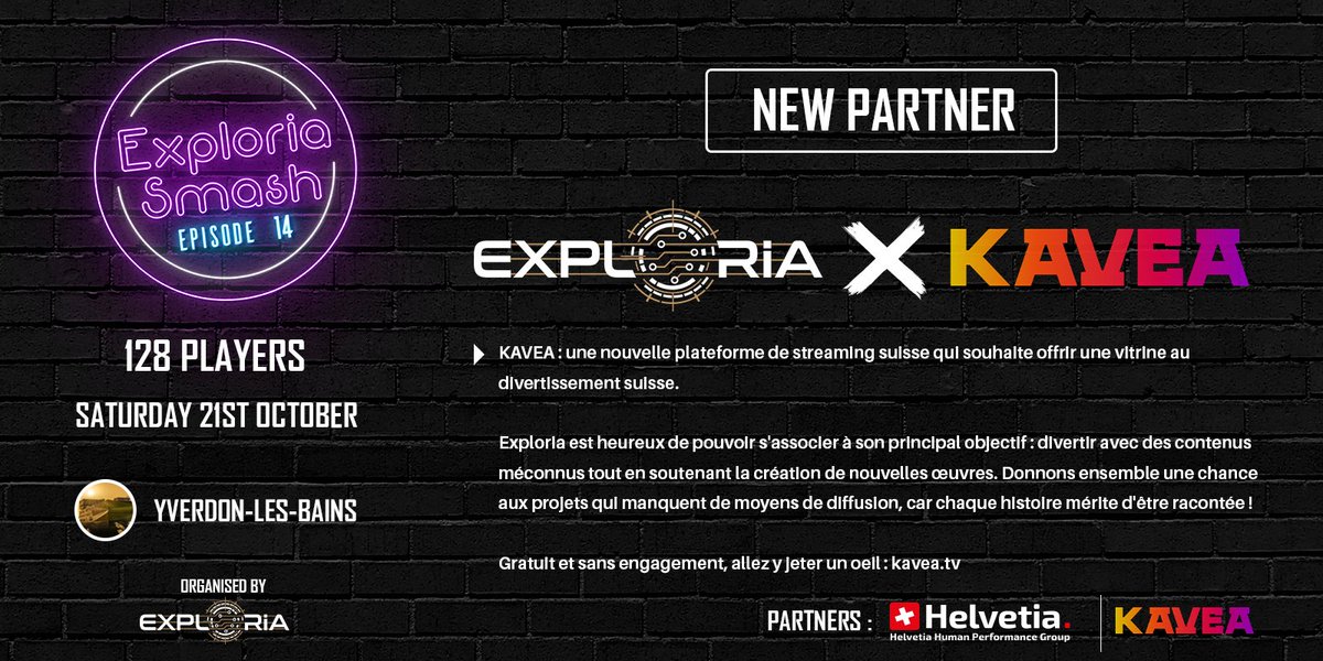 Nous sommes très heureux de nous associer à <a href="/KAVEA_tv/">KAVEA</a> ! 

Allez découvrir leur plateforme !

Venez les rencontrer lors de notre prochain épisode sur smash, le 21 octobre !