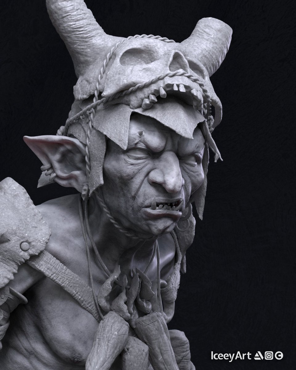 Everyone meet Glorbo, the Tiefling Hunter👺

#zbrush #fantasy #goblin #bg3 #sculpt