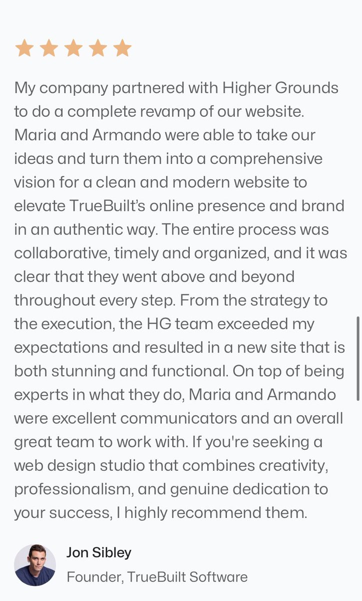 Feeling grateful in so many ways with this recent testimonial. This is why we always strive to exceed expectations and obsess over creating success for our clients.

TrueBuilt’s full review can be found on <a href="/manyso_/">Many ᠅</a> :
many.so/profile/higher…