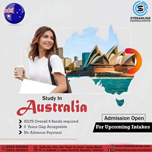 StreamlineVisa's tweet photo. Consider studying in Australia!  With its world-class universities, stunning landscapes, and vibrant culture, Australia is the perfect destination for international students.  #StudyInAustralia 
#Studyabroad #Visa #StreamlineConsultants #ICCWorldCup2023 #study #education #ikpti https://t.co/ZYSB6OoEvP