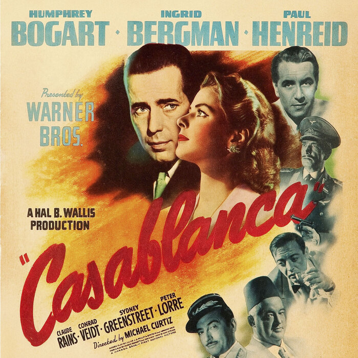 🎬 Movie Fact: Iconic scenes can be born from spontaneity! In 'Casablanca' (1942), Humphrey Bogart's famous line, 'Here's looking at you, kid,' was an improvised gem! 🌟✨ #FilmTrivia #Casablanca #MovieMagic