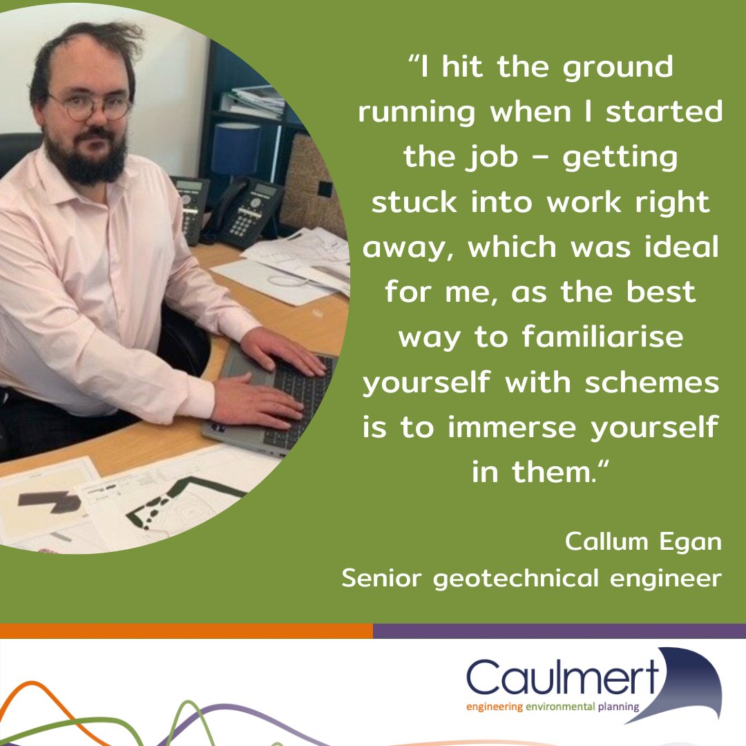 Diving headfirst into multi-million-pound schemes is no problem for our senior geotechnical engineer.

Currently working on a new Welcome Break services in York, he compares his job to one of a detective, always approaching challenges with an open mind.

caulmert.com/a-day-in-the-l…